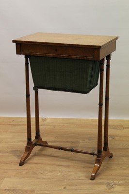 Lot 656 - George IV bird’s eye maple sewing table