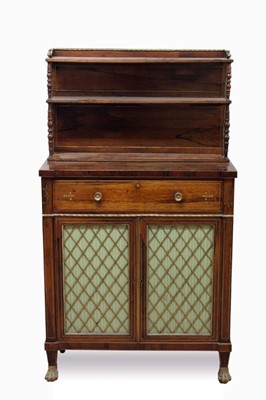 Lot 658 - Good Regency rosewood and brass inlaid chiffonier