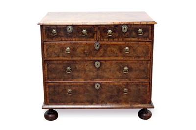 Lot 659 - Rare and fine William and Mary oyster veneered chest of drawers