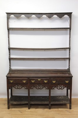 Lot 670 - Good 18th century welsh oak high dresser