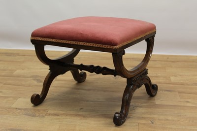 Lot 674 - William IV rosewood X-frame stool