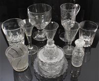 Lot 394 - Georgian wine glass with drawn-trumpet bowl...