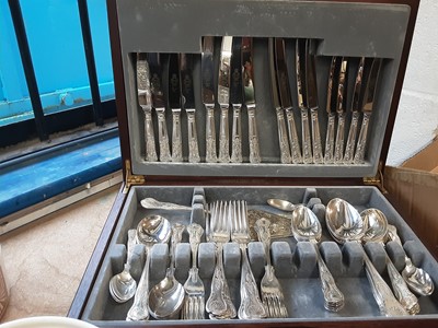 Lot 151 - Silver plated canteen of cutlery