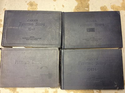 Lot 408 - Jane’s Fighting Ships- 4 volumes to include 1940, 1941, 1942 and 1943-4