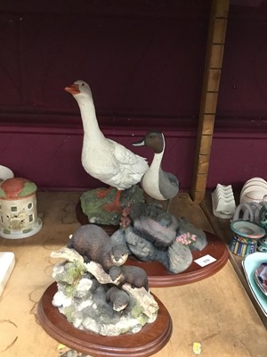 Lot 510 - Two Border Fine Arts geese and similar otter group (3)