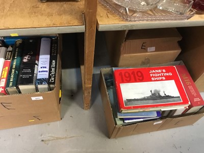 Lot 513 - Nine boxes of mixed Naval and Military books