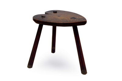 Lot 680 - Charming 19th century fruitwood three legged stool