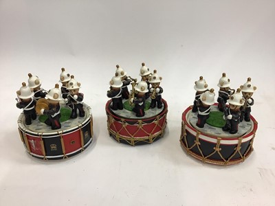 Lot 1524 - Hamilton Bears Faithful Fuzzies Musical Rotating Marching Bands Brass Woodwind and Percussion.  Also George Cerys, Hamish, Molly, Born to Ride plus Danbury Mint Colin the Coxswain