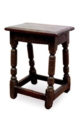 Lot 685 - 17th century oak joint stool