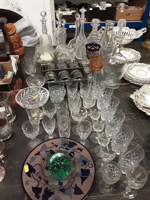 Lot 169 - Lot of various glassware including decanters