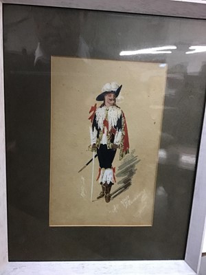 Lot 567 - Early 20th century watercolour, "Cavalier"; I distinctly signed, mounted, framed and glazed