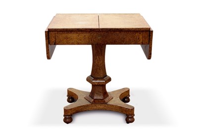 Lot 777 - Rare George IV burr wood drop leaf side table