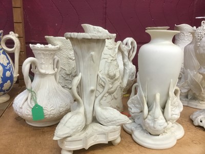 Lot 499 - Good collection of Victorian white glazed Parian ware jugs