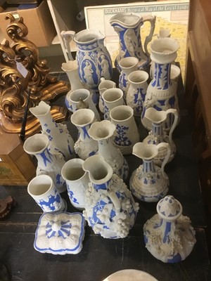 Lot 194 - Collection of Victorian Parian ware vases