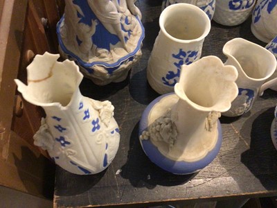 Lot 194 - Collection of Victorian Parian ware vases