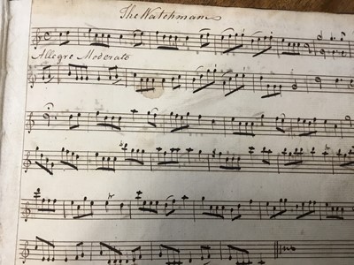 Lot 102 - Early 19th century leather bound volume of pen and ink music scores, named to William Williams 1813