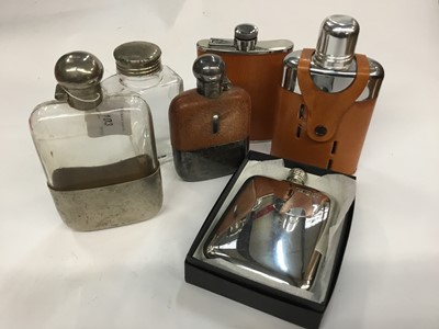 Lot 103 - Six assorted hipflasks