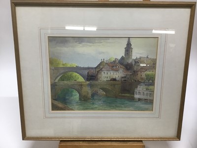 Lot 207 - Ernest George watercolour of Berne, together with a collection of decorative pictures and prints.