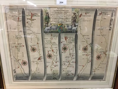 Lot 264 - Group of 18th, 19th and 20th century maps to include hand-coloured engraved maps of Essex, East Anglian road maps and others, each framed and glazed (10)