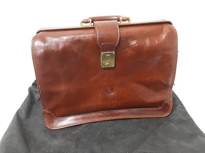 Lot 266 - Good quality C W Marianelli brown leather briefcase