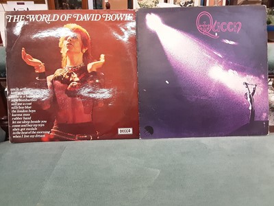 Lot 281 - Selection of single records and LP's including David Bowie and Queen