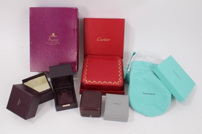 Lot 31 - Group empty jewellery boxes to include Cartier, Tiffany & Co, Asprey and Lalique