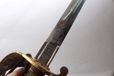 Lot 301 - Fine Victorian Naval Officers' sword by Henry Wilkinson