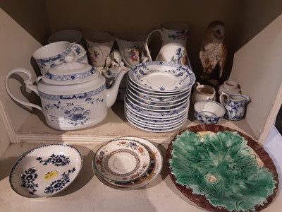 Lot 236 - Blue and white tea set, Derby Posies milk jug and other decorative china