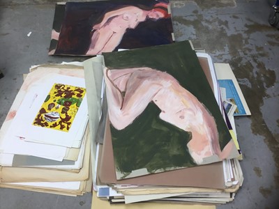 Lot 238 - Very large quantity of unframed work on paper by Terence Jack Oram (20th century)