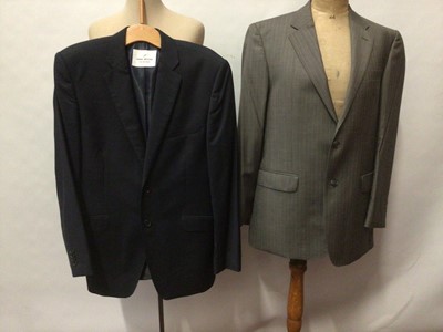 Lot 1804 - Gentlemen's vintage suits and jackets. Suits including Canali silver Prince of Wales check Baumler dark grey pinstripe, Ankaret Cresswell tweed, Taylor and Wright velvet, Yves Saint Laurent check,...