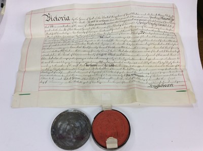 Lot 303 - Late Victorian indenture with wax seal