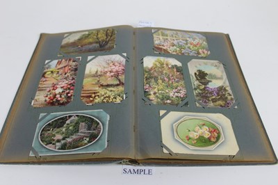 Lot 1120 - Postcards in five albums including greetings, actresses Lily Langtry , Zena Dare, Gladys Cooper etc.