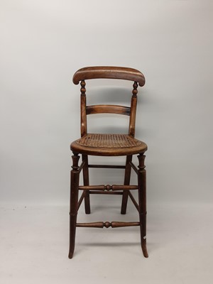 Lot 1104 - Old bar back chair with cane seat