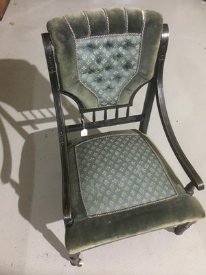 Lot 1112 - Victorian ebonised nursing chair