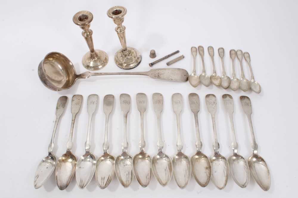 Lot 91 - Group of German silver flatware and other silver items