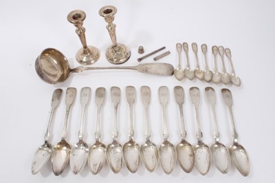 Lot 91 - Group of German silver flatware and other silver items
