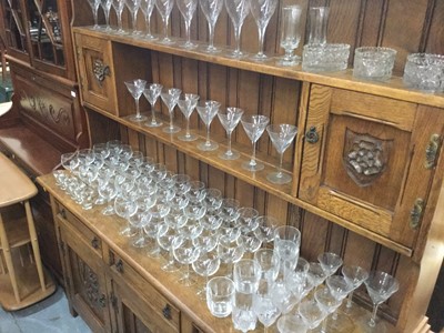 Lot 342 - Group of various glass table wares, three Georgian glass dishes and one Art glass dish (qty)