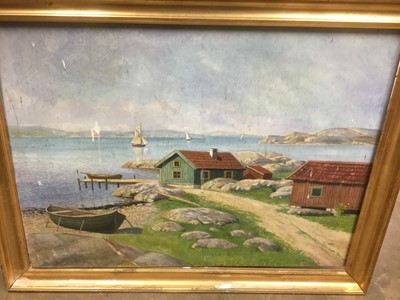 Lot 321 - Scandinavian school, early 20th century oil on canvas - Lakeland scene