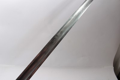 Lot 324 - George V 1897 Pattern Infantry Officers' sword with etched blade in pigskin scabbard