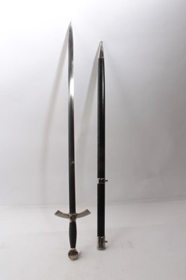 Lot 325 - Reproduction Nazi Luftwaffe Officers' sword with scabbard
