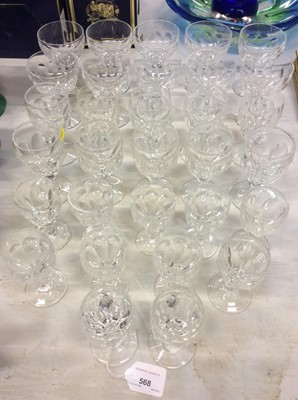 Lot 568 - Thomas Webb Royal Yacht pattern part table service - 31 pieces