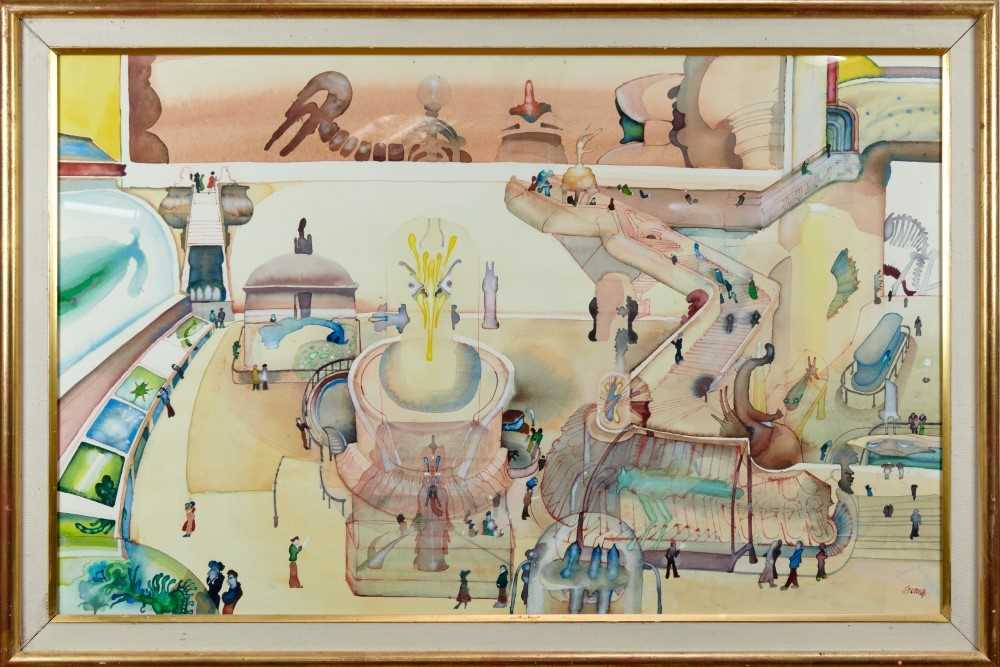 Lot 1134 - David Evans, watercolour - Natural History Museum, London, circa 1983