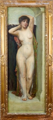 Lot 1235 - John Howard Hale oil - female nude, signed, in gilt frame