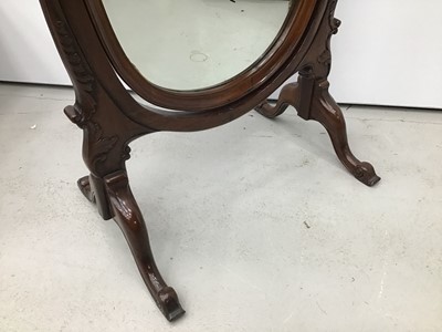 Lot 51 - Victorian-style mahogany cheval mirror