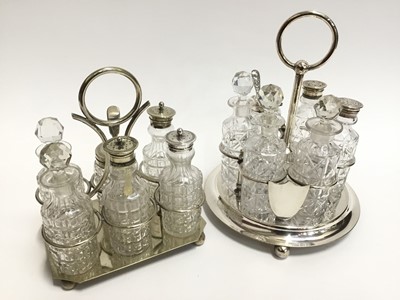 Lot 131 - Two Edwardian silver plated cruet sets