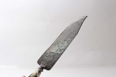 Lot 331 - Fine 19th century Bowie knife with broad clipped blade