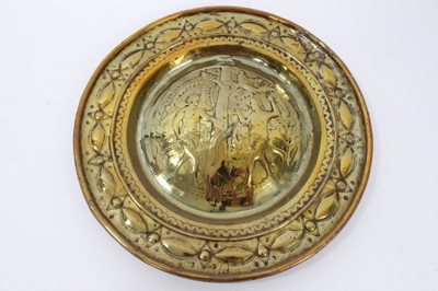 Lot 203 - 17th century German brass alms dish