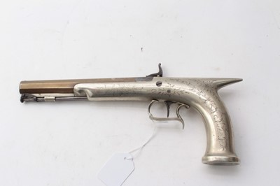 Lot 372 - Very unusual Victorian Percussion Eastern Market pistol by Page London