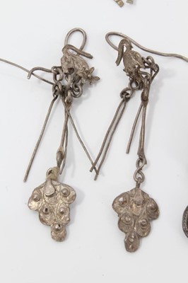 Lot 43 - Group Eastern silver and white metal earrings