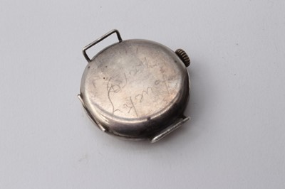 Lot 203 - Second World War G.S.T.P open face pocket watch, with white enamel dial, luminous Arabic numerals, minute, subsidiary seconds and button wind movement, rear of case, stamped G.S.T.P, 204983 togethe...